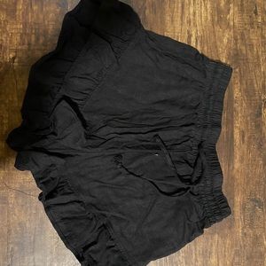 Black ruffle shorts